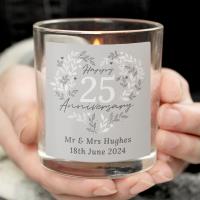 Personalised 25th Silver Wedding Anniversary Jar Candle Extra Image 3 Preview
